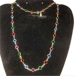 Vintage Swarovski Crystal Necklace - Multicolour